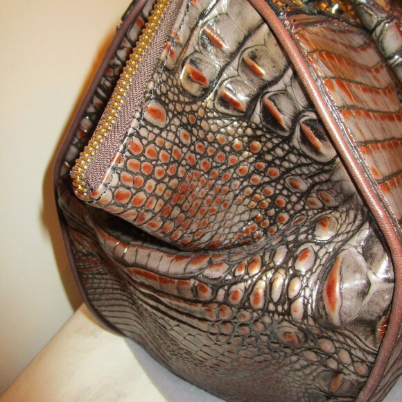Brahmin Faye Tri-Texture Fall Tortoise Satchel - Picture 4 of 14